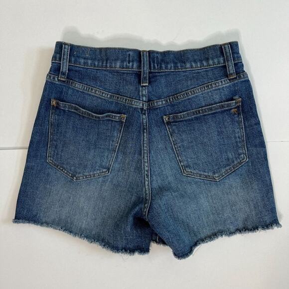 Madewell High Rise Denim Jeans Shorts cut off  stretch - Picture 2 of 5